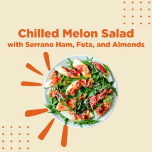 Chilled Melon Salad with Serrano Ham, Feta, and Almonds